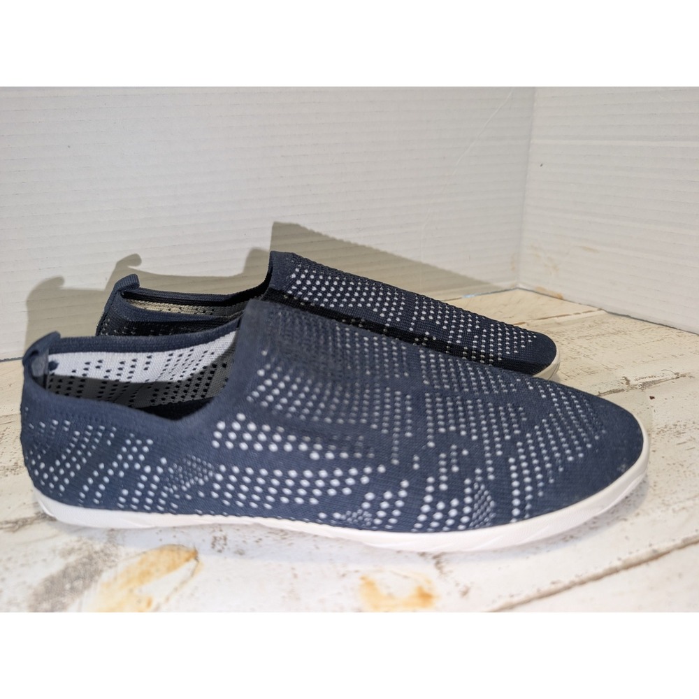 Tommy Bahama Womens Sz 7 Navy Blue Knit Slip On Memory Foam Boat Shoe Sneakers